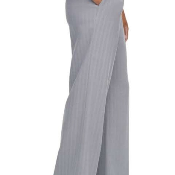 NWOT Calvin Klein Tall Womens Gray Pinstripe Wide-Leg Trousers Size 2 - Picture 3 of 8